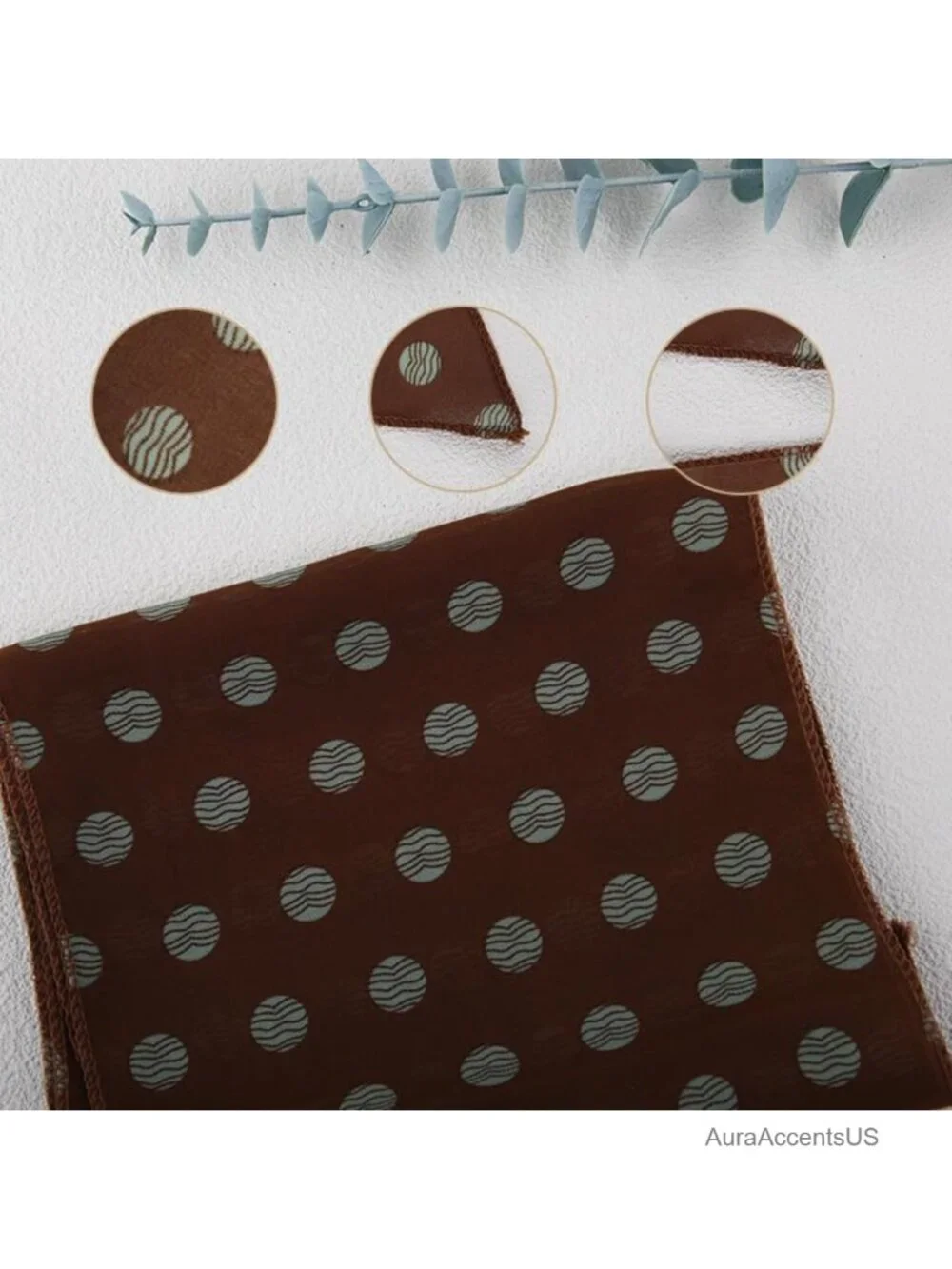 Vintage Polka Dot Silk Neck Scarf Lightweight Fashion Hair Accessory